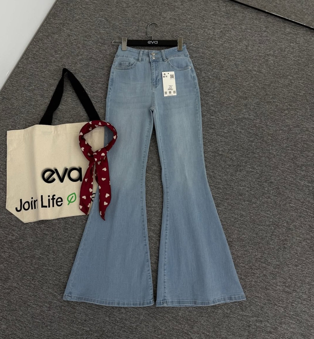Ice Blue Bell Bottoms Jeans