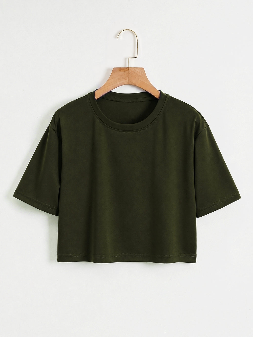 Olive Green Cropped Tee