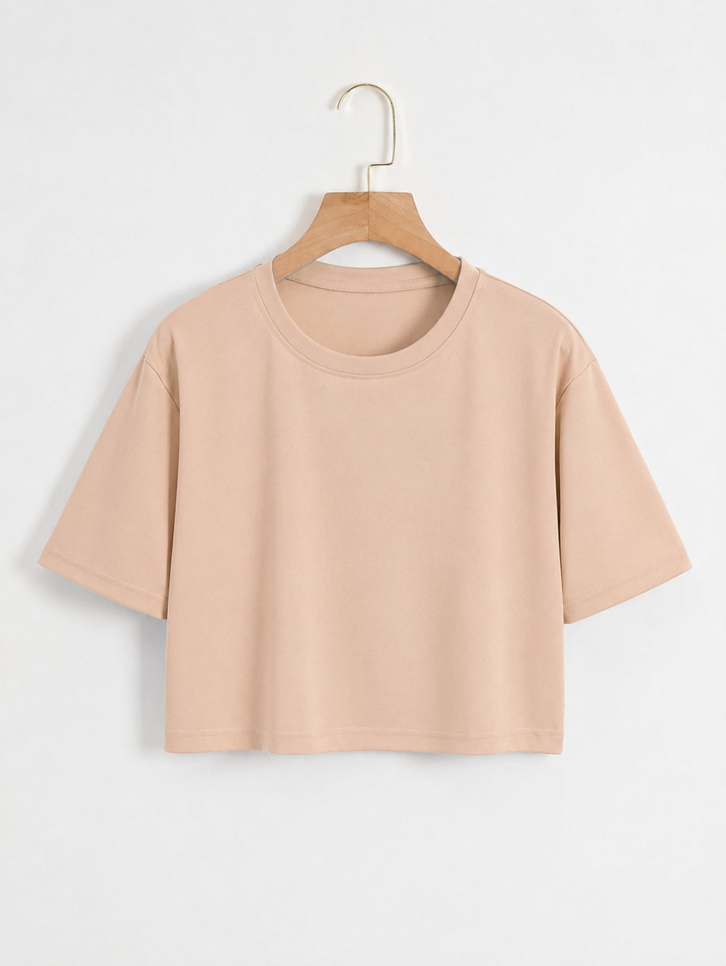 Beige Cropped Tee