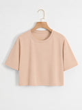 Beige Cropped Tee