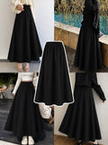 Black Summer Flowy Maxi Skirt