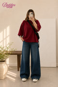 Burgundy Drop Shoulder Tee