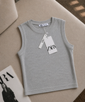 Gray Rib Knit Tank Top