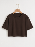 Dark Brown Cropped Tee