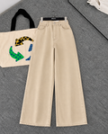 Beige Wide Leg Jeans