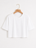 White Cropped Tee