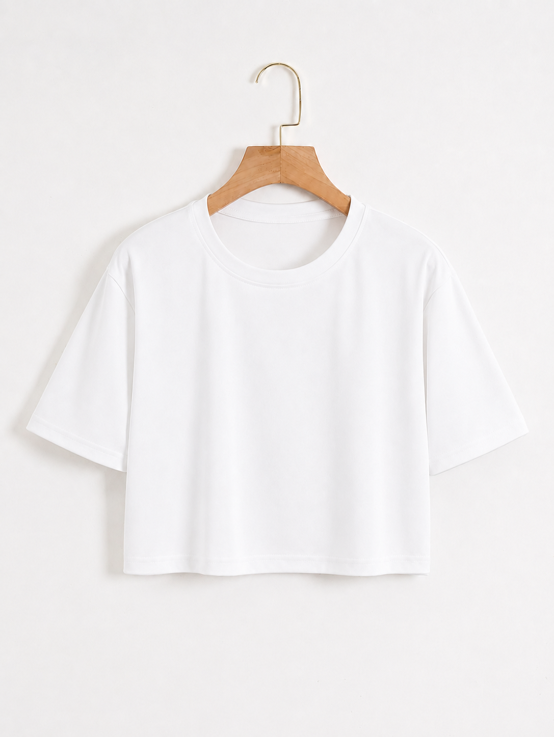 White Cropped Tee