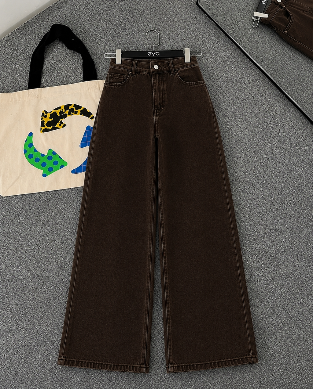 Dark Brown Wide Leg Jeans