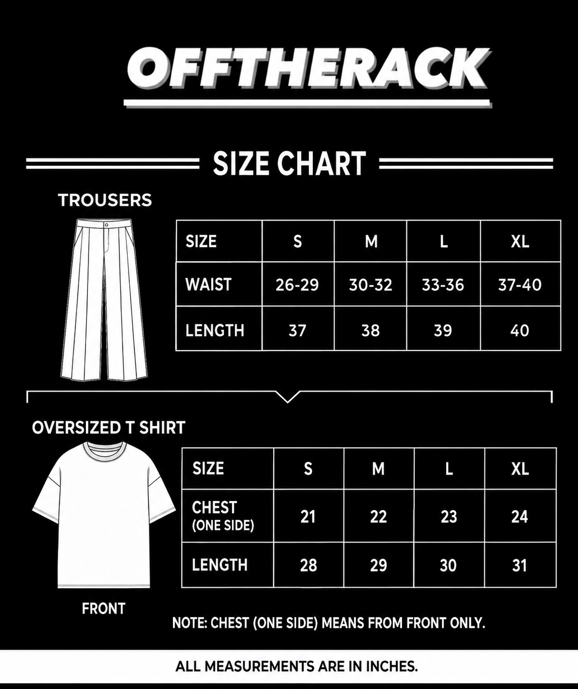 Charcoal Grey Oversized Tee With Black Flapper Trouser