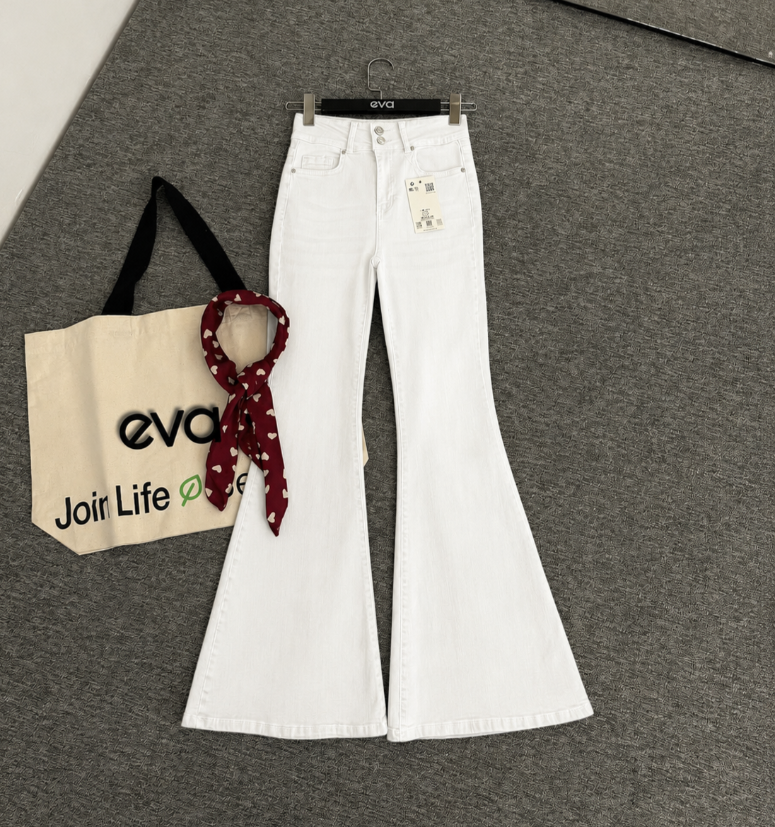 White Bell Bottoms Jeans