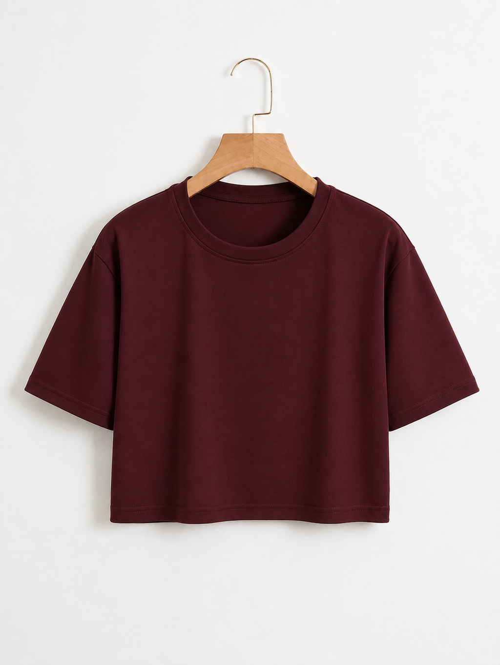 Burgundy Cropped Tee