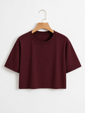 Burgundy Cropped Tee