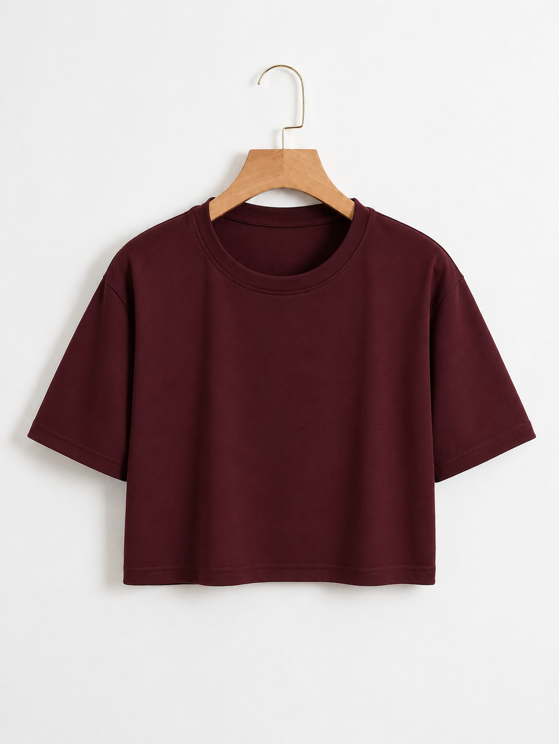 Burgundy Cropped Tee