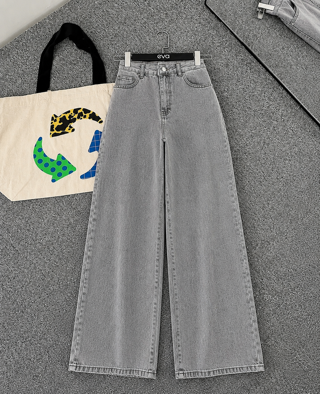 light gray Wide Leg Jeans