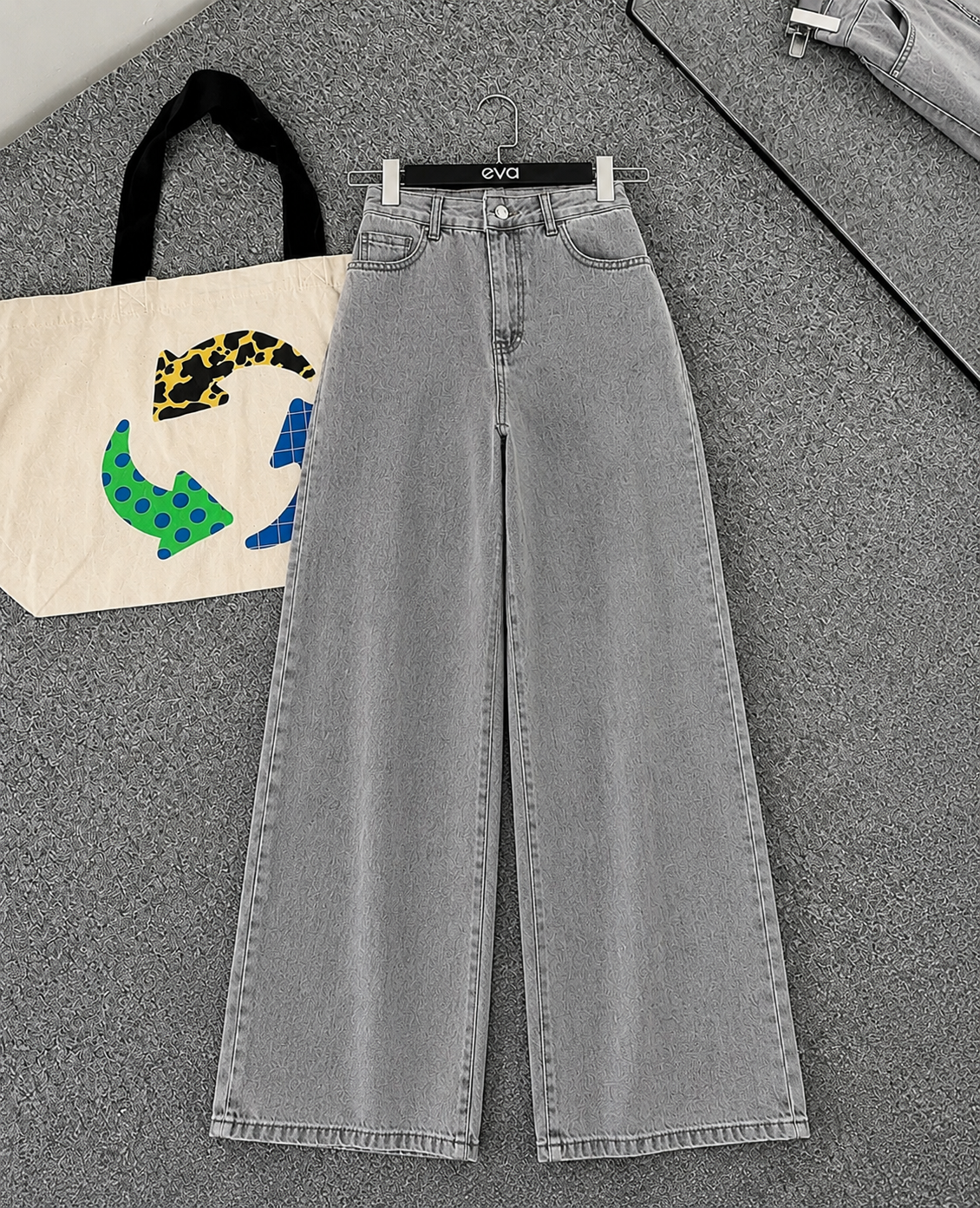 light gray Wide Leg Jeans